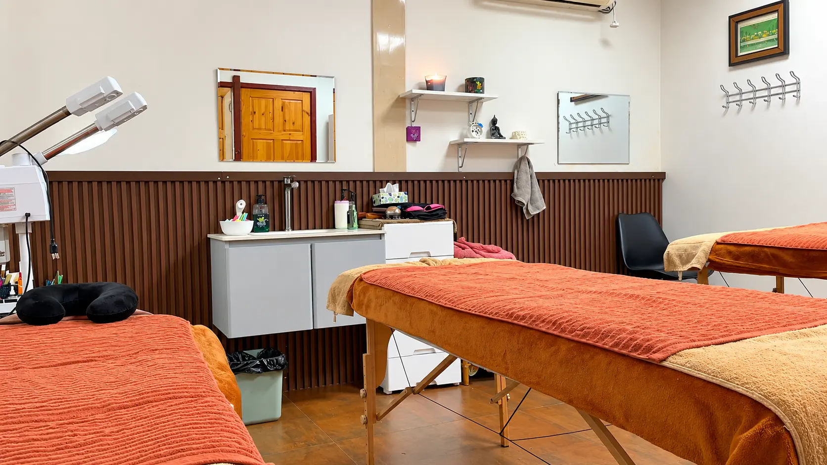 Spacious treatment studio with multiple beds